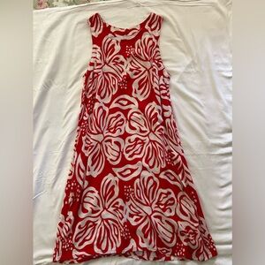 Red and white short dress